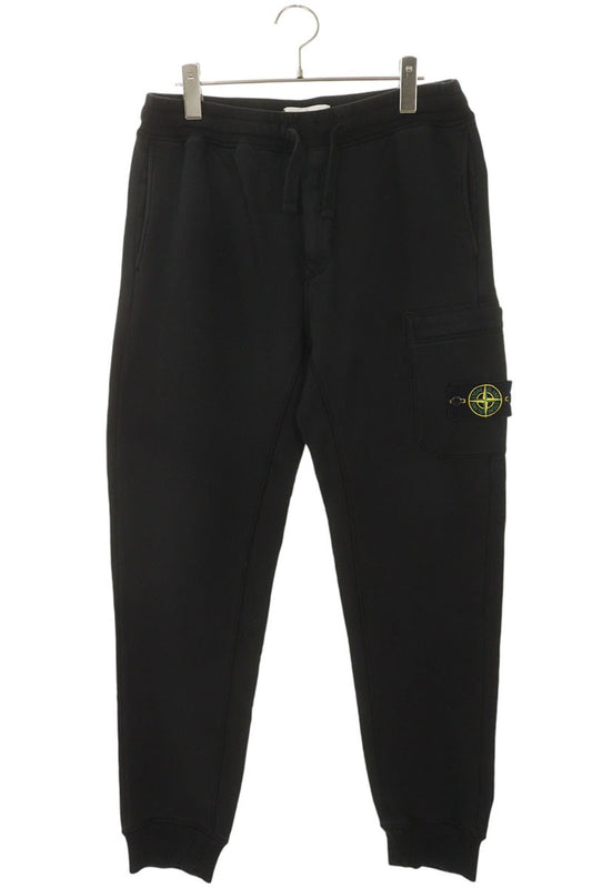 STONEISLAND Logo Patch Cotton Sweatpants Black Size 32