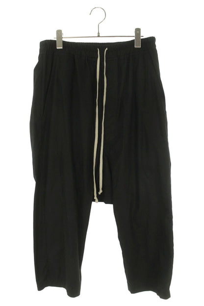 Rick Owens Drawstring Cropped Cotton Pants Black Size 34