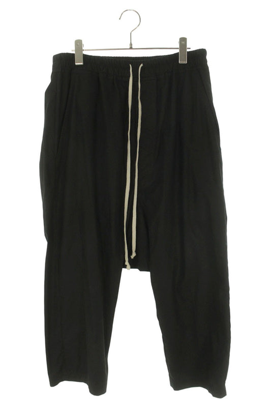 Rick Owens Drawstring Cropped Cotton Pants Black Size 34