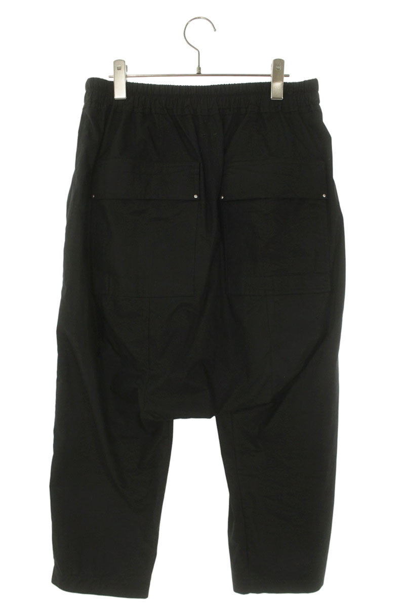 Rick Owens Drawstring Cropped Cotton Pants Black Size 34