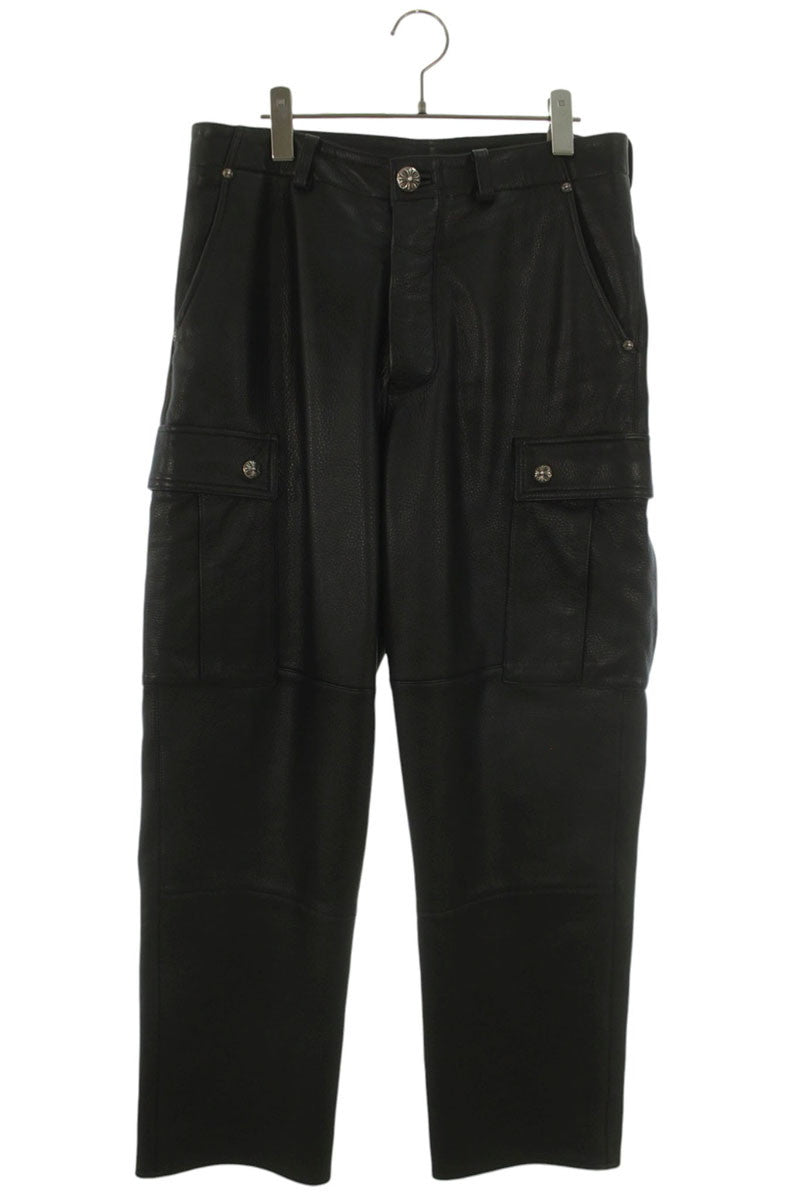 Chrome Hearts DEVIL DOG LTHR Cross Button Leather Size 30