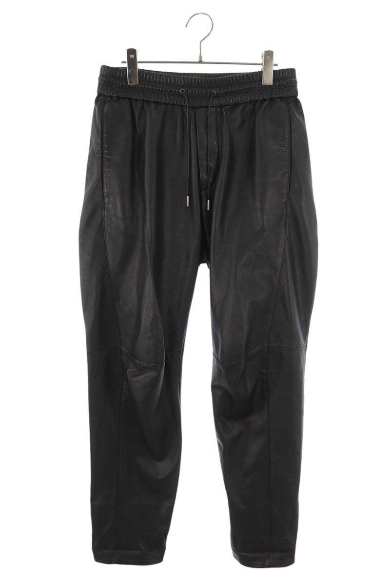 SAINT LAURENT PARIS Lambskin Joggers Black Size 32
