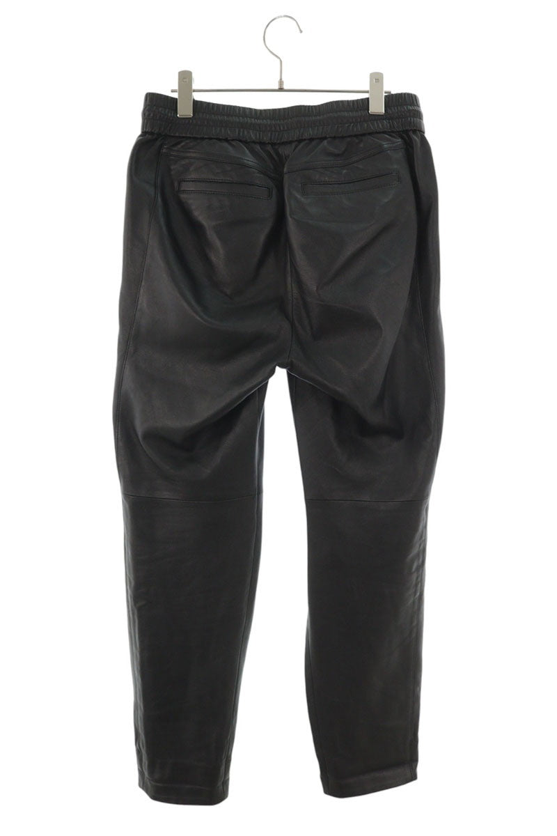 SAINT LAURENT PARIS Lambskin Joggers Black Size 32