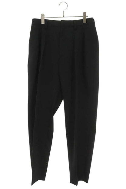 UJOH Two-Pleat Easy Wide Wool Slacks Black Size 38