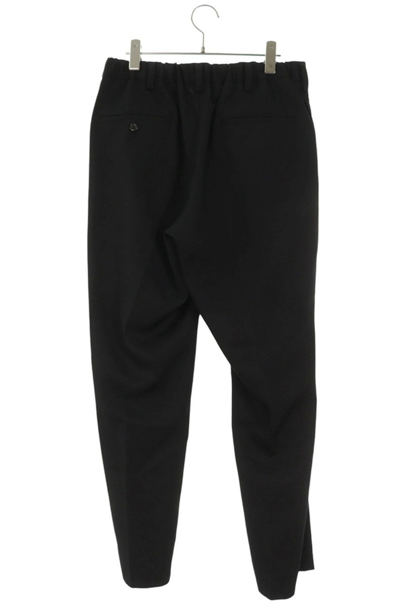 UJOH Two-Pleat Easy Wide Wool Slacks Black Size 38