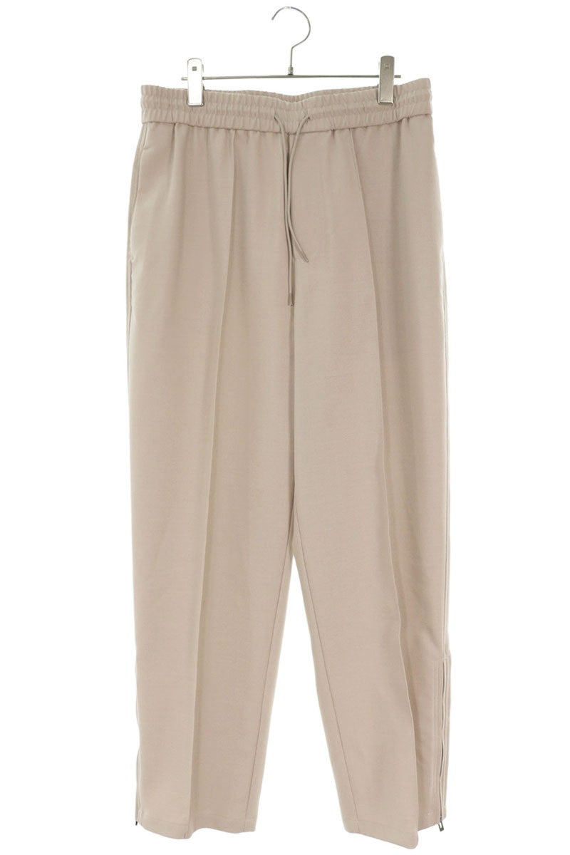 EMPORIO ARMANI Drawstring Straight Wool Pants Beige Size 33
