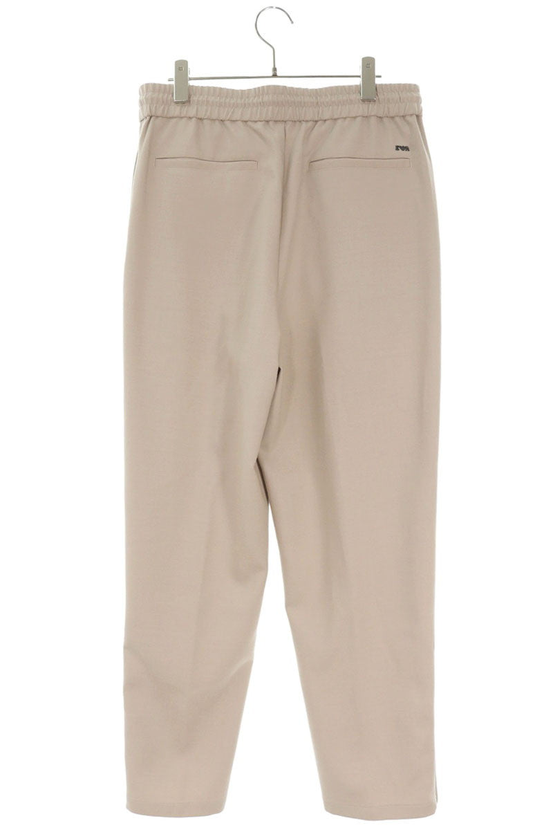 EMPORIO ARMANI Drawstring Straight Wool Pants Beige Size 33