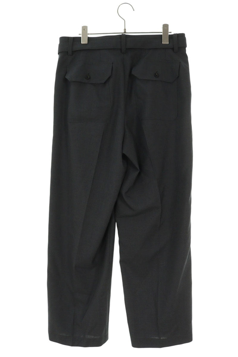 Sacai Belted Wide Wool Blend Slacks Gray Size 32