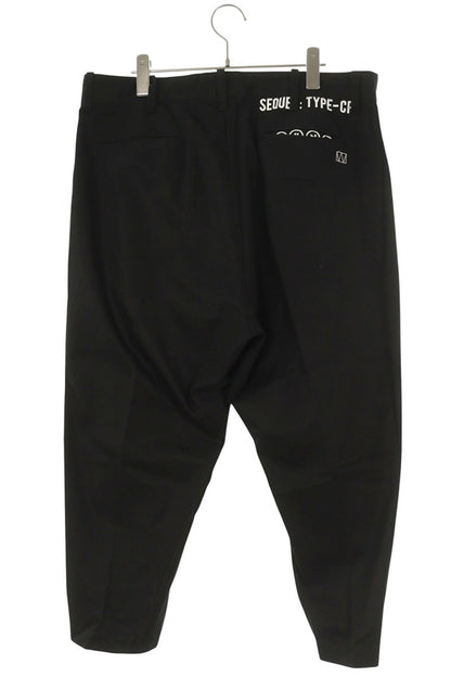 SEQUEL WEEKEND Logo Print Cotton Pants Black Size 34