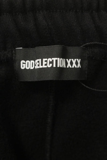 GOD SELECTION XXX Logo Embroidered Sweatpants Black Size 34