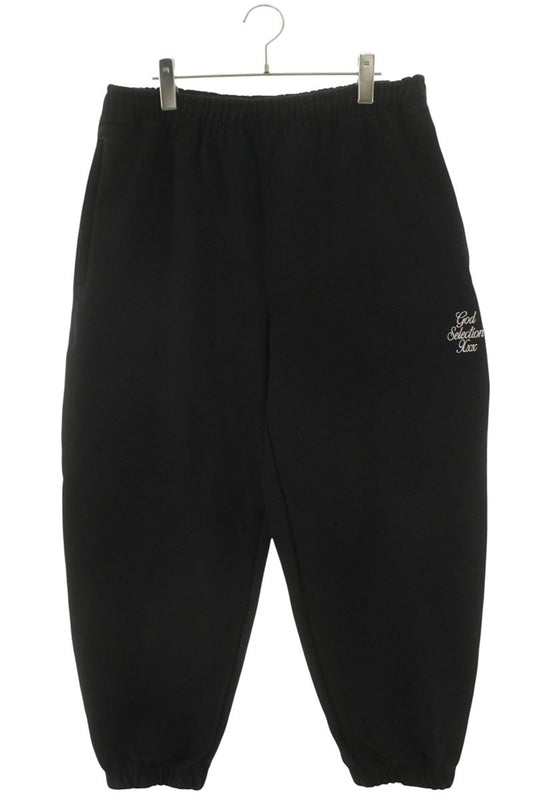 GOD SELECTION XXX Logo Embroidered Sweatpants Black Size 36