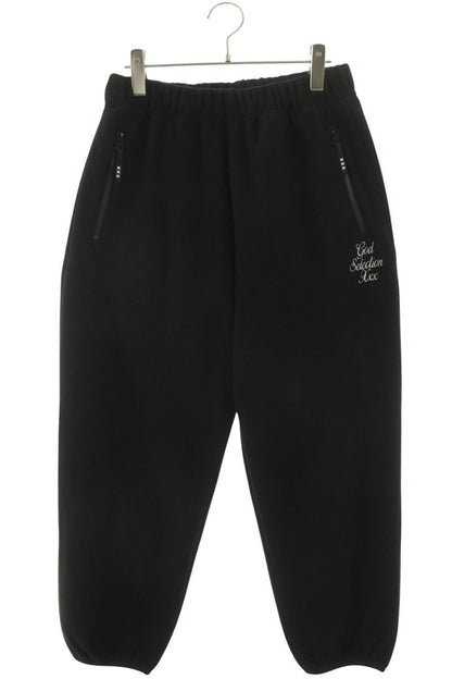 GOD SELECTION XXX Logo Design Fleece Pants Black Size 30