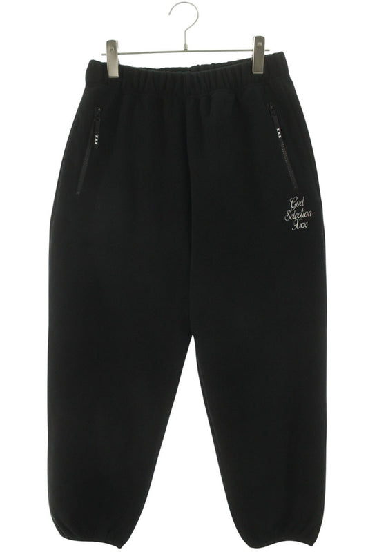 GOD SELECTION XXX Logo Design Fleece Pants Black Size 30