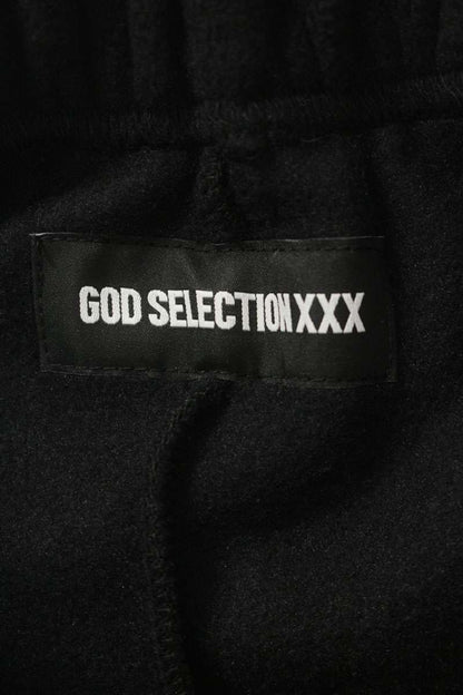GOD SELECTION XXX Logo Design Fleece Pants Black Size 30