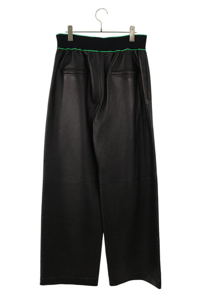 BOTTEGA VENETA Black/Green Lamb Leather Easy Pants Size 30