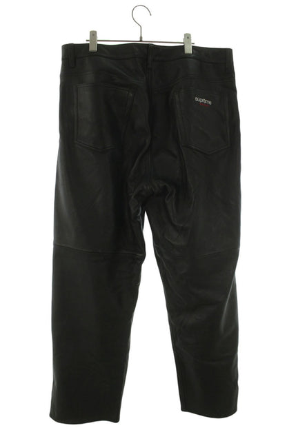 SUPREME 24AW Leather Baggy 5-Pocket Jean Black Size 36