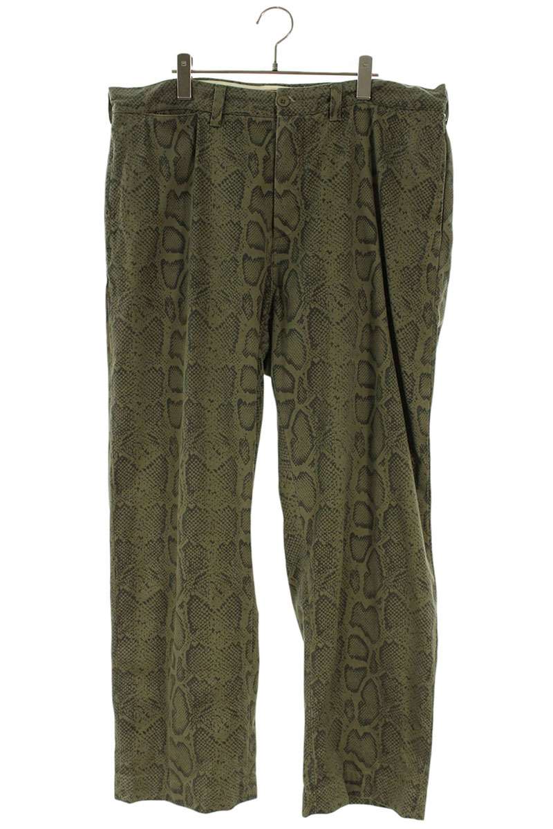 SUPREME 24SS Snake Print Chino Pant Green Cotton Size 36