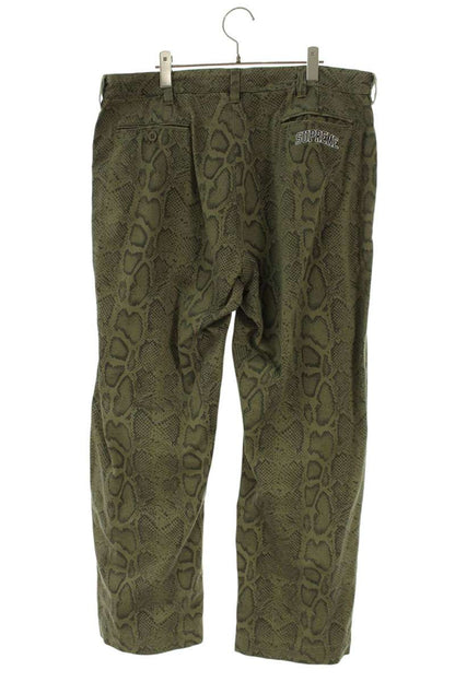 SUPREME 24SS Snake Print Chino Pant Green Cotton Size 36