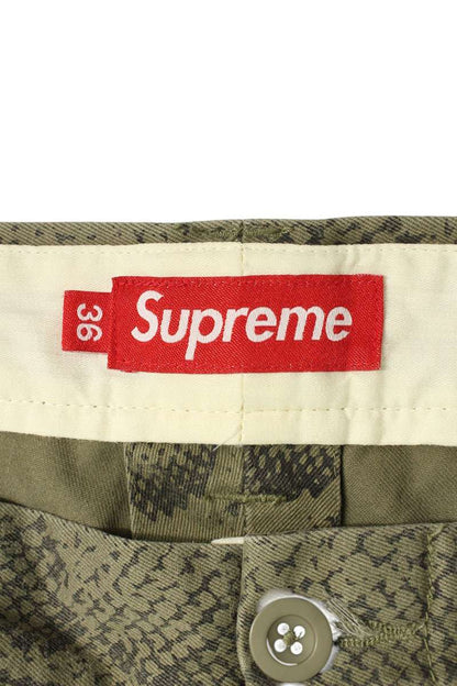 SUPREME 24SS Snake Print Chino Pant Green Cotton Size 36