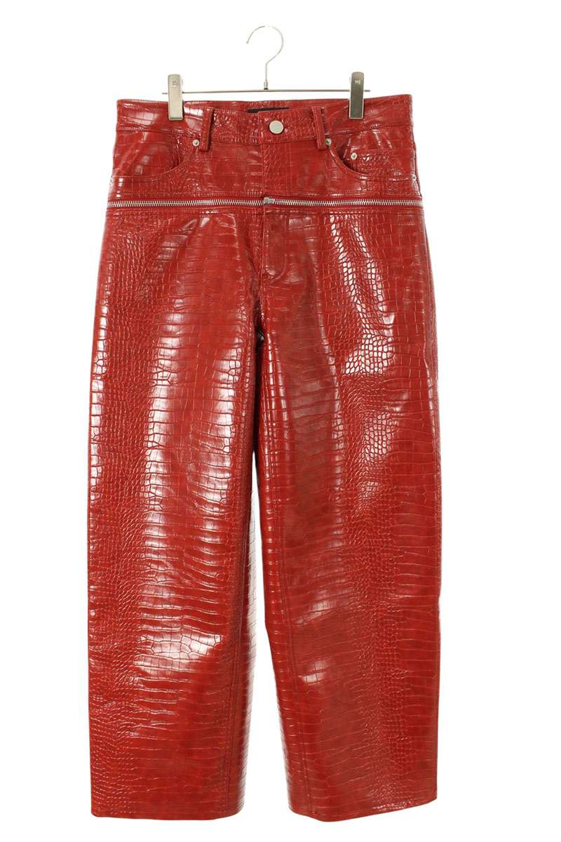 GOAR ARCHIVE Croc Zip Pants Red Size 32