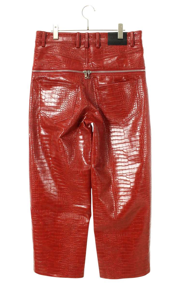 GOAR ARCHIVE Croc Zip Pants Red Size 32