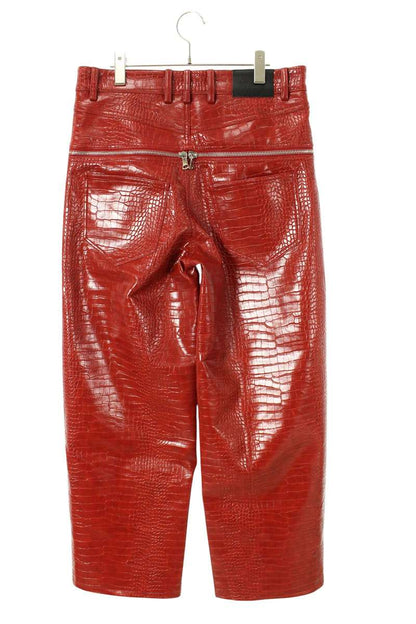 GOAR ARCHIVE Croc Zip Pants Red Size 32