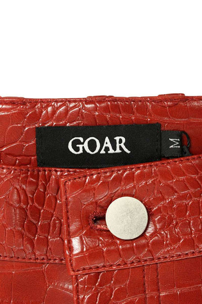 GOAR ARCHIVE Croc Zip Pants Red Size 32