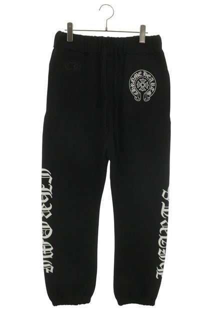 Chrome Hearts SWEAT PANTS Side Logo Print Black Size 30