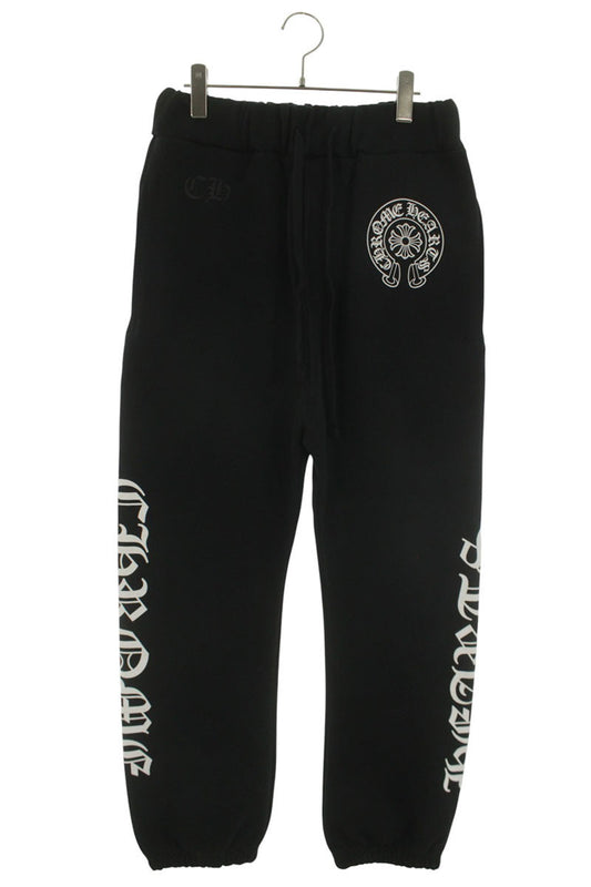 Chrome Hearts SWEAT PANTS Side Logo Print Black Size 30