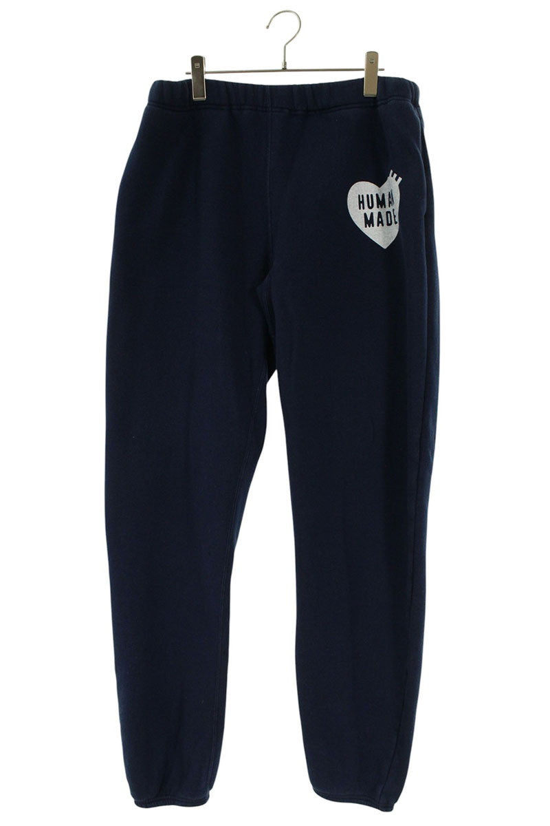 HUMAN MADE Navy Heart Logo Cotton Blend Sweatpants Size 36