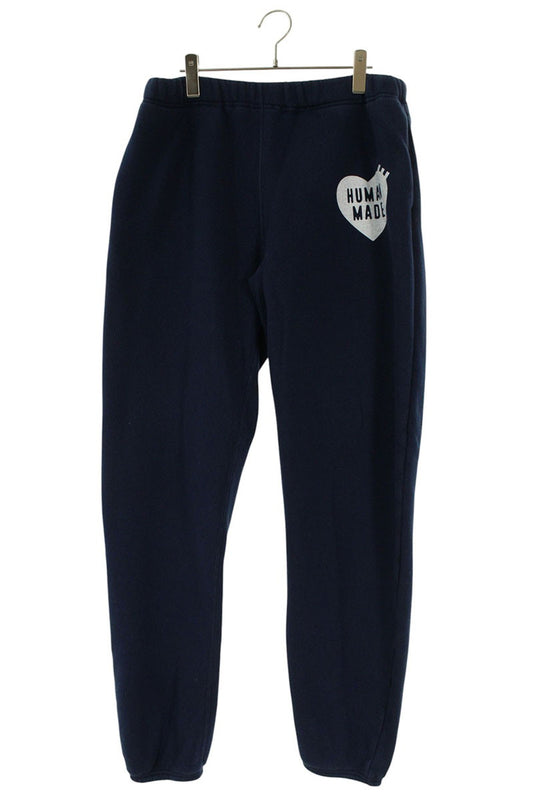 HUMAN MADE Navy Heart Logo Cotton Blend Sweatpants Size 36