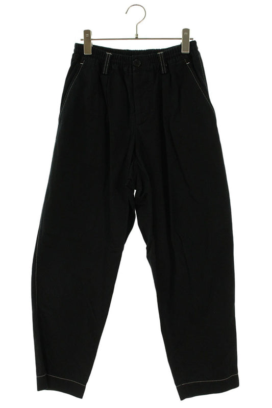 MARNI Black Cotton Gabardine Shirred Tapered Pants Size 32