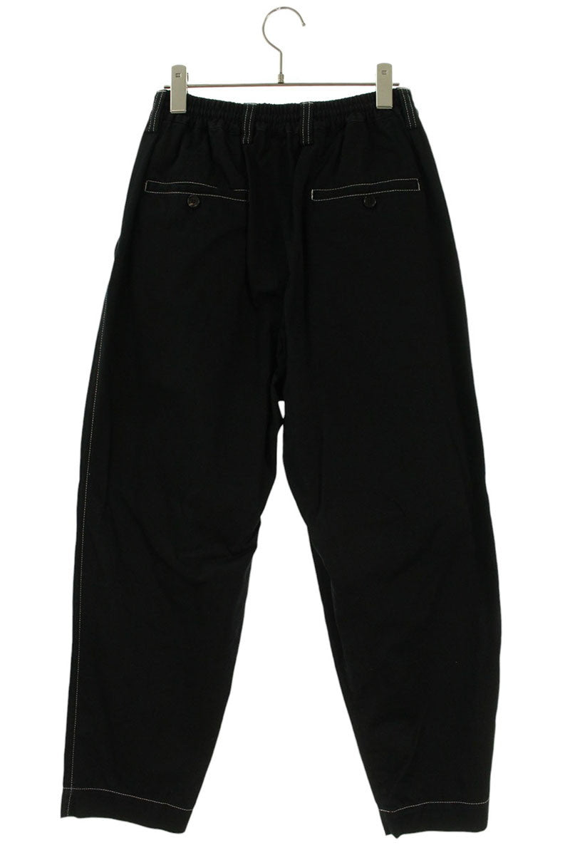 MARNI Black Cotton Gabardine Shirred Tapered Pants Size 32