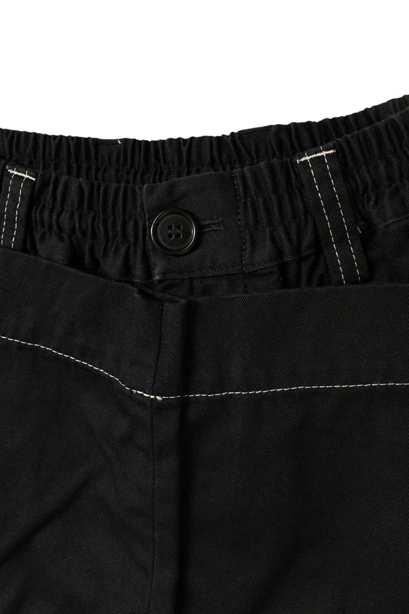 MARNI Black Cotton Gabardine Shirred Tapered Pants Size 32