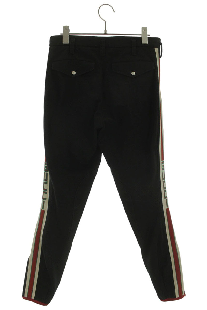 GUCCI 18SS Black Cotton Blend Sideline Stretch Pants Size 32