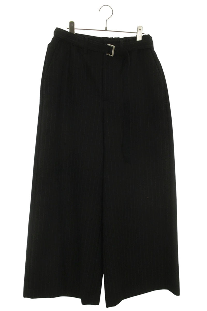 Sacai 24AW Belted Chalk Stripe Wide Leg Trousers Size 32
