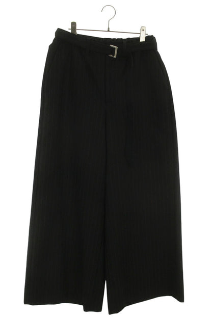 Sacai 24AW Belted Chalk Stripe Wide Leg Trousers Size 32