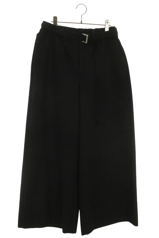 Sacai 24AW Belted Chalk Stripe Wide Leg Trousers Size 32