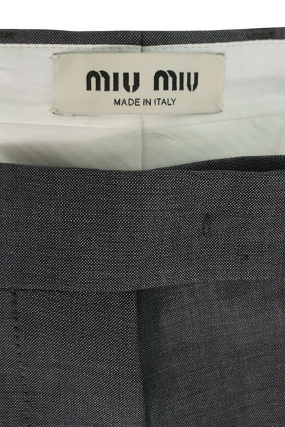 miumiu MP1990 Gray Mohair Wool Blend Pants Size 33