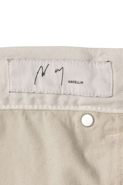 ANCELLM 26SS White Cotton Paint Distressed Pants Size 34