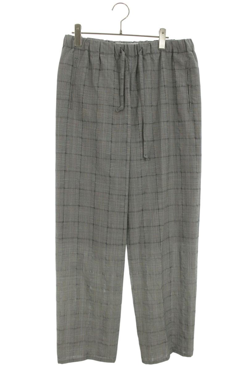 OVERCOAT Wool Mohair Glen Check Drawstring Pants Gray Size S
