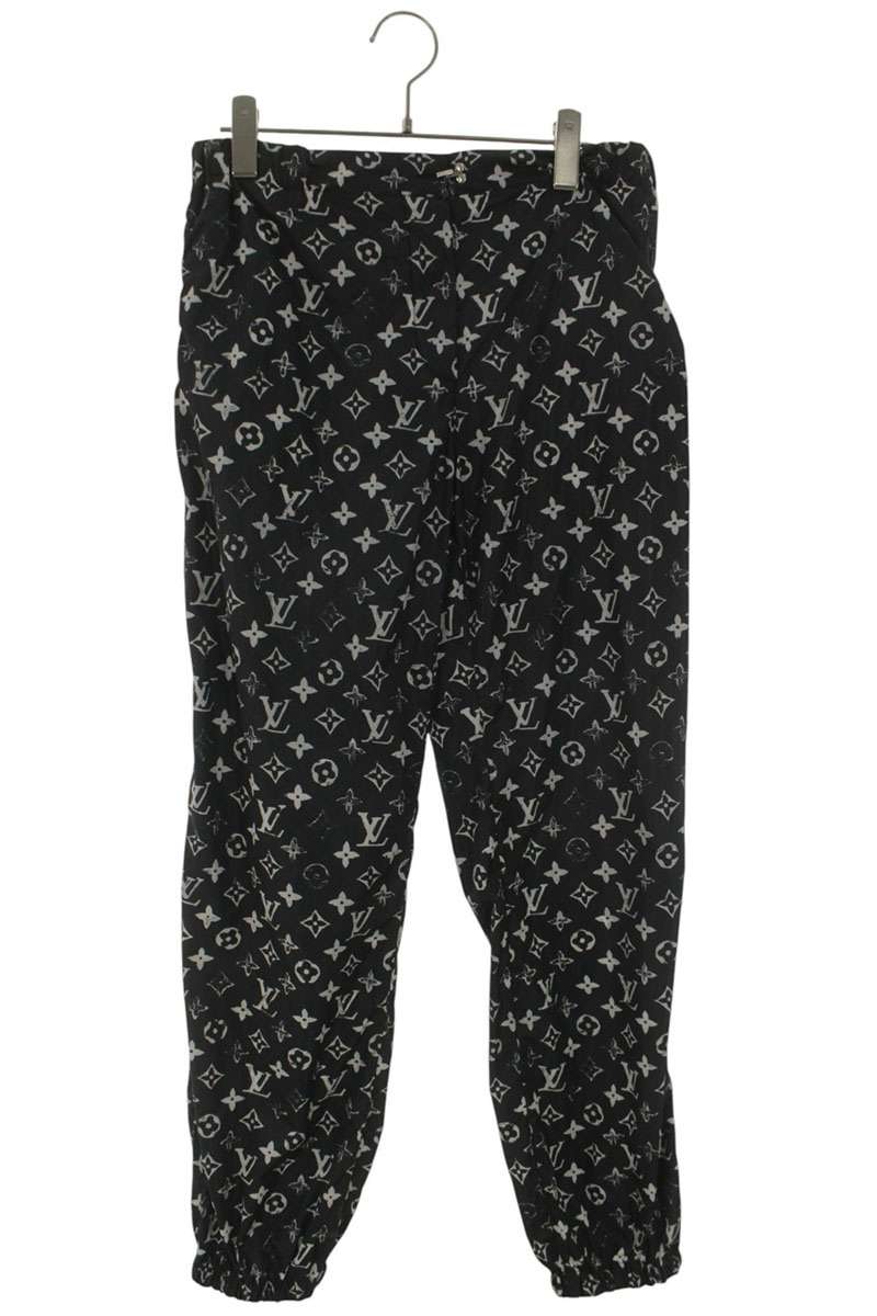 LOUISVUITTON Stencil Effect Monogram Nylon Pants Size 38