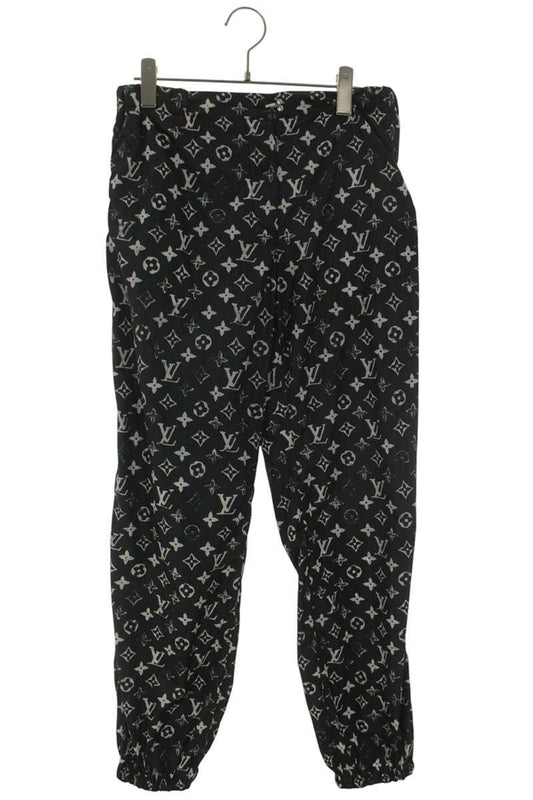 LOUISVUITTON Stencil Effect Monogram Nylon Pants Size 38