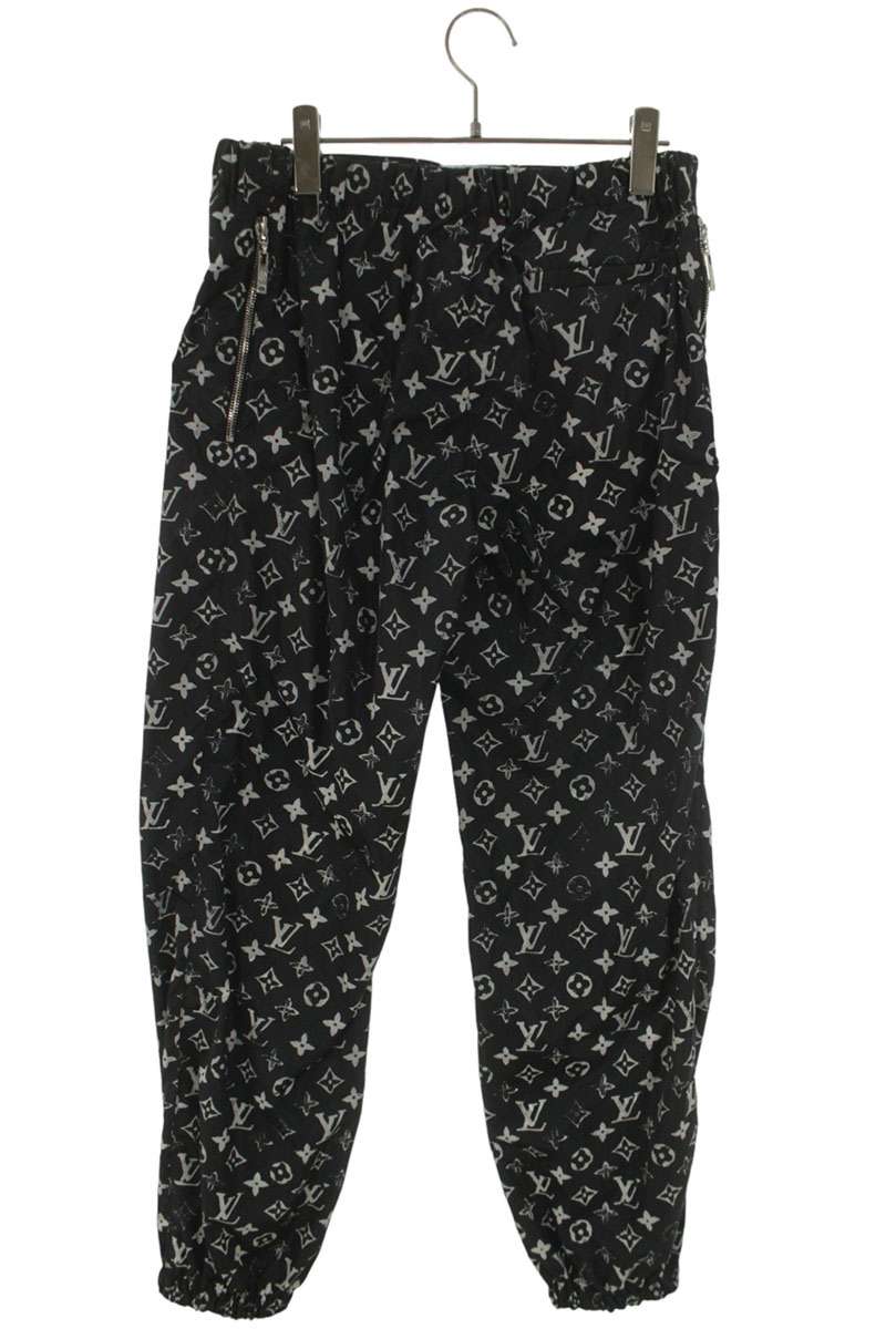 LOUISVUITTON Stencil Effect Monogram Nylon Pants Size 38