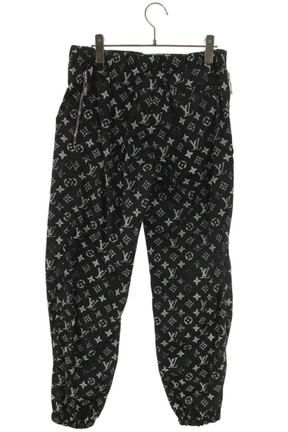 LOUISVUITTON Stencil Effect Monogram Nylon Pants Size 38