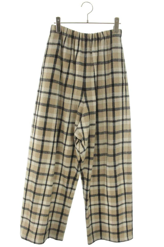 BALENCIAGA Check Pattern Pant Beige Wool Blend Size 36
