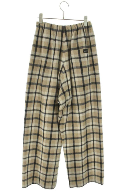 BALENCIAGA Check Pattern Pant Beige Wool Blend Size 36