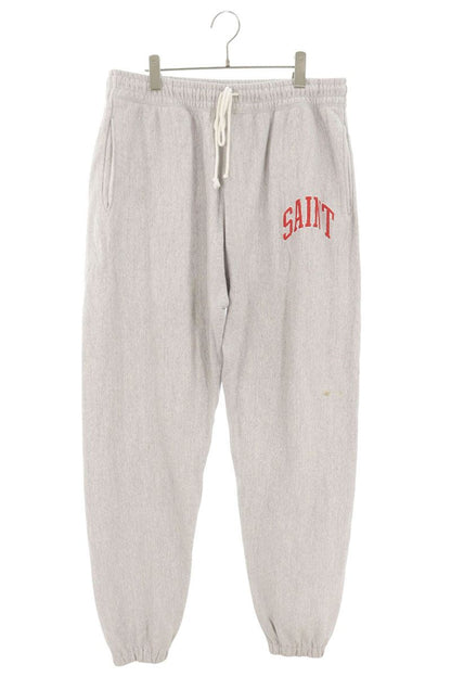 SAINT MICHAEL 23AW Gray Logo Print Sweatpants Size 36