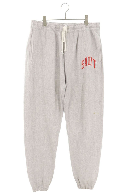 SAINT MICHAEL 23AW Gray Logo Print Sweatpants Size 36