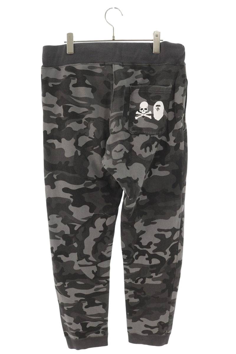 A BATHING APE Gray Camo Cotton Sweatpants Size 32